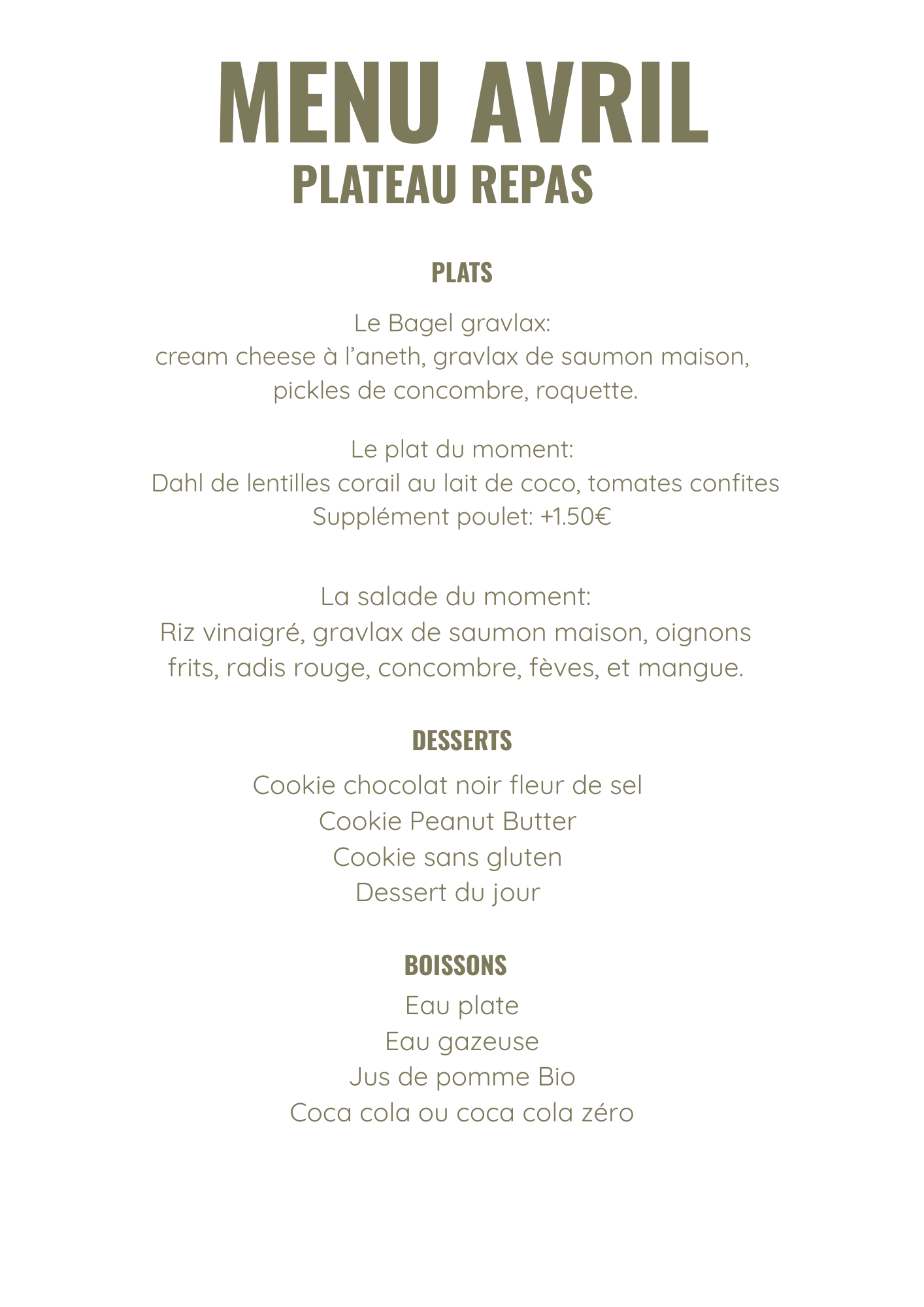 MENU PLATEAU REPAS SHERLOCK COFFEE LAMBALLE